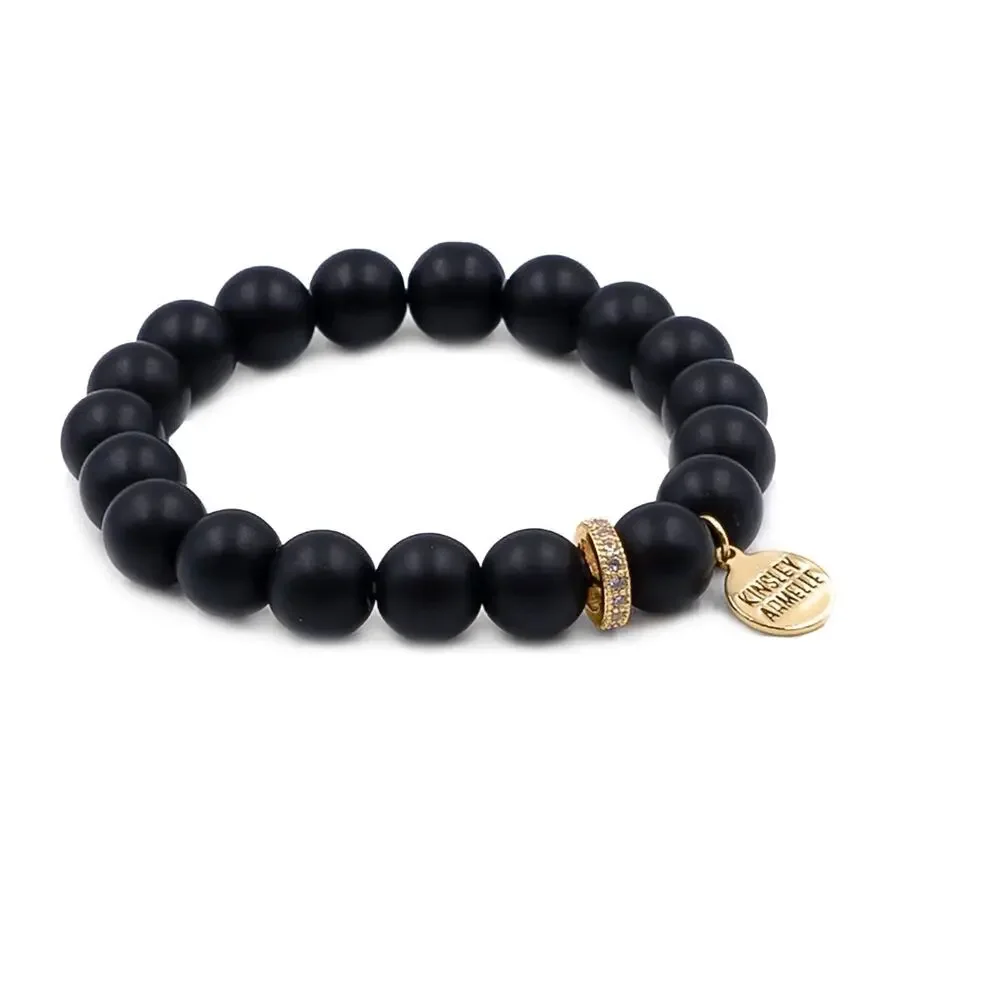 RETAIL $45 Kinsley Armelle Eternity Collection Coal Onyx Bracelet*BRAND NEW - Picture 1 of 2